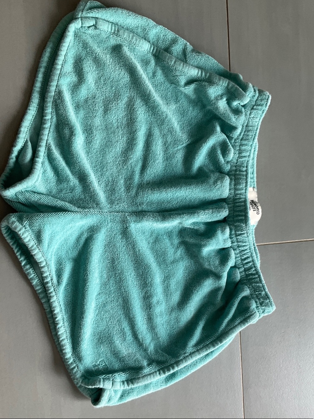 Hundred Pieces Aqua Terry Cloth Kids Lounge Shorts